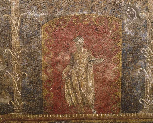 Mosaik aus einem antiken Gebäude unter den Kasernen der Kürassiere am Quirinal, Rom